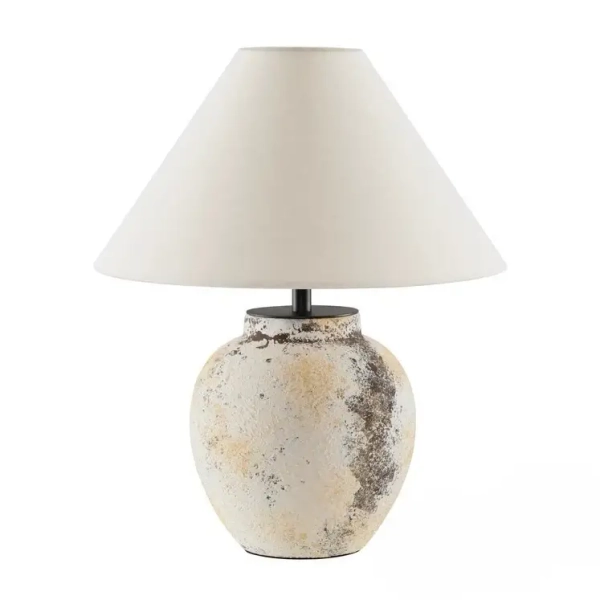 Ceramiczna lampa stołowa BELUNCA LE45282 do sypialni biały beżowy