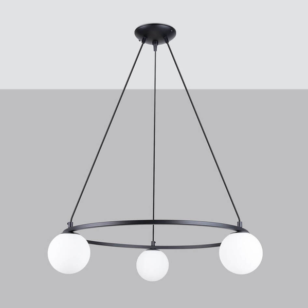 Zwisająca lampa Yoli SL.1213 kule bańki do salonu czarna biała