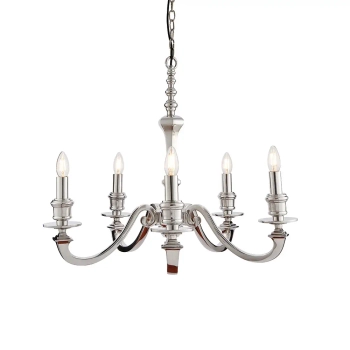 Klasyczna lampa wisząca Finsbury 73598 na łańcuchu świecznikowa srebrna