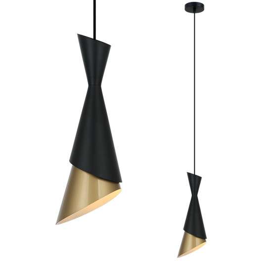 Loftowa LAMPA wisząca MALIA PND-85949-1 BK+GD Italux metalowa OPRAWA zwis industrialny geometryczny czarny złoty