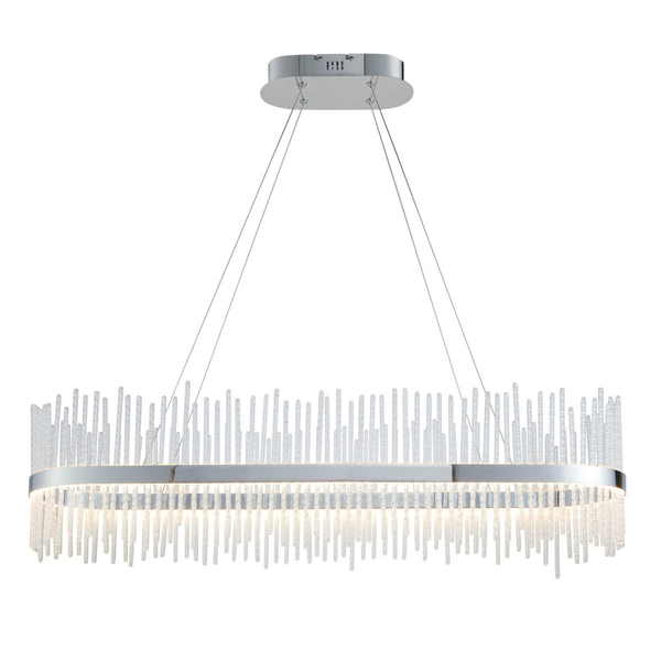 Owalna lampa nad stół L&-1107109 LED 47W 3000K wisząca chrom przezroczysty