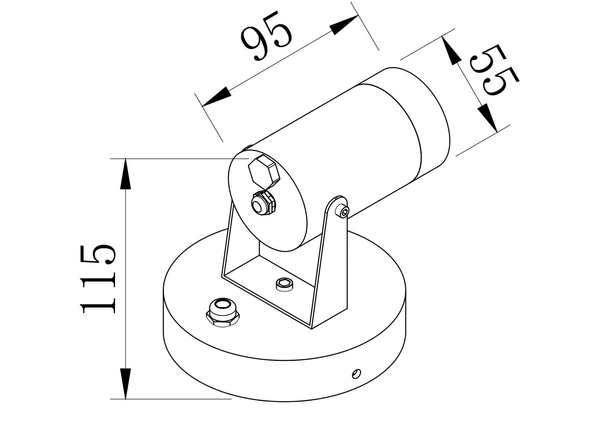 Lampa ścienna elewacyjna Scope O025WL-01B regulowana tuba czarna