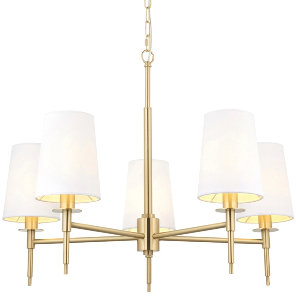 Żyrandol wielopunktowy L&-199458 Light& hampton abażury białe mosiądz