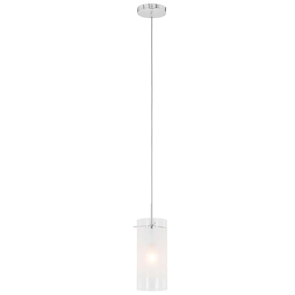 LAMPA wisząca BLEND MDF9489/1 Italux szklana OPRAWA okrągły ZWIS tuba przezroczysta biała