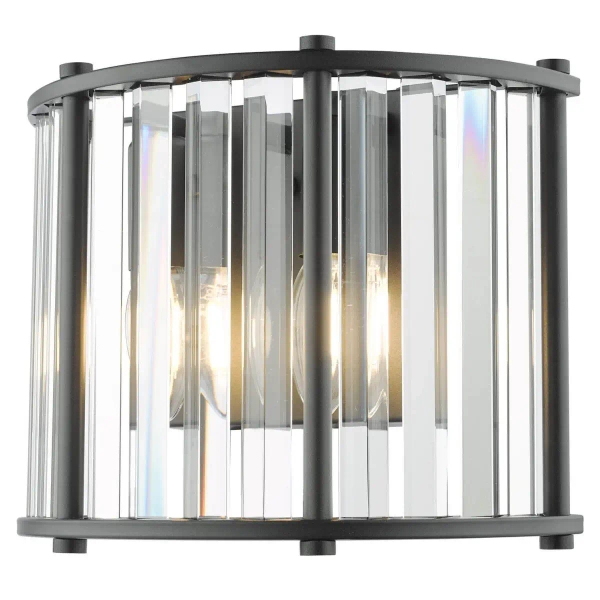 Kryształowa lampa ścienna Kiran KIR0922 glamour czarny