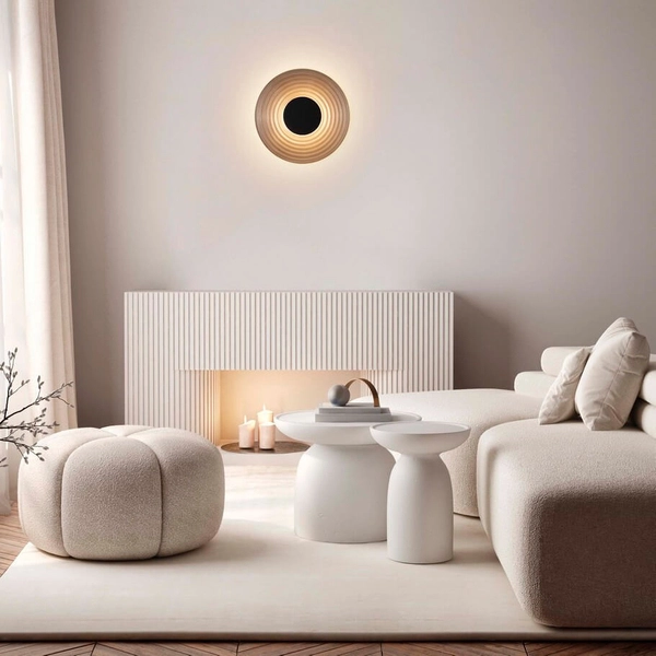 Okrągły kinkiet ścienny BERMUDEZ LE44930 LED 8W 3000K srebrny przydymiony