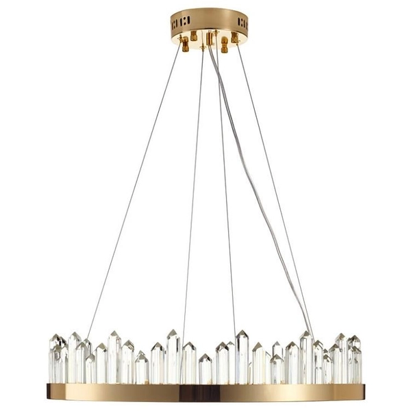 Kryształowy żyrandol Lusso DN918 gold Step LED do salonu złoty