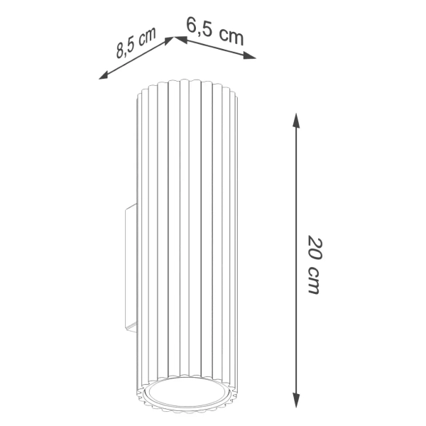 Ścienna lampa tuba KARBON SL.1655 ryflowana terakota