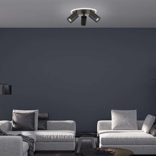 Sufitowa lampa tuba Parma LP-0612/3C Round BK Light Prestige LED zmienna barwa czarna