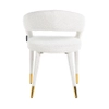 Owalne krzesło Gia S4534 WHITE BOUCLÉ Richmond Interiors złote białe