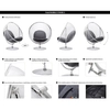 Obrotowy fotel stojący Bubble Stand JH-200-2.BLACKPUW do pokoju chrom czarny