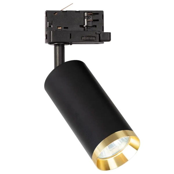 Szynowa trójobwodowa lampa Mica Track ML2194 tubka czarny złoty