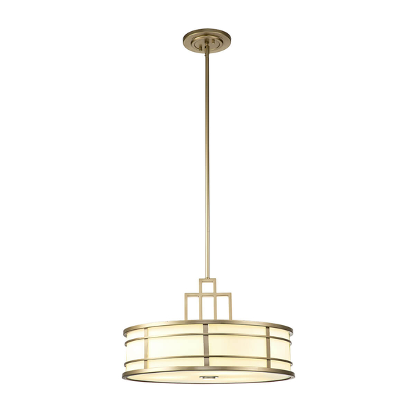 Metalowa lampa wisząca Fusion FE-FUSION-P-L-PNBR Feiss do jadalni mosiądz