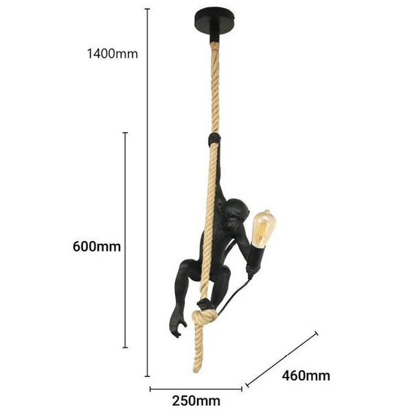 Ozdobna lampa wisząca Monkey ABR-KAR-B Abruzzo sypialniana małpka  biały