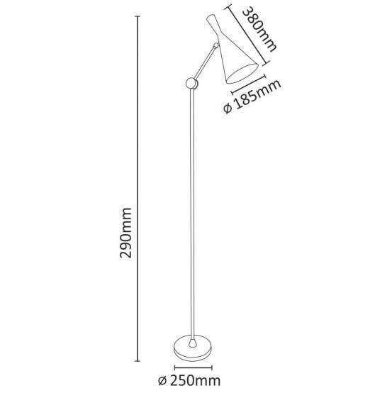 Stojąca LAMPA podłogowa MODERN 308016 Il mio metalowa OPRAWA industrialna czarna