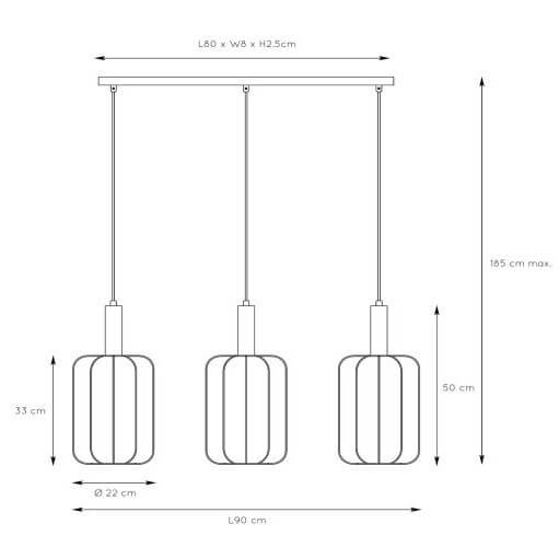 Sypialniana lampa wisząca Corina 03447/03/30 klosze siatka złota czarna