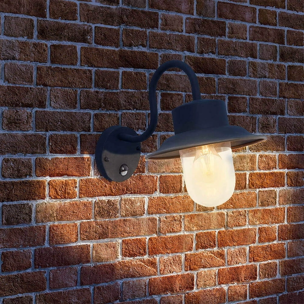 Kinkiet elewacyjny Chesham 70331 Endon kapelusz czujnik PIR IP44 czarny