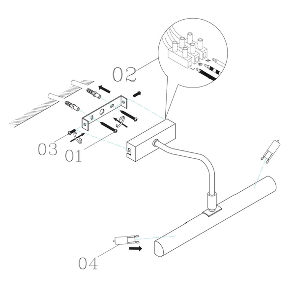 Antyczna lampa ścienna Linton PL-LEDG9-AN Endon nad obraz mosiądz