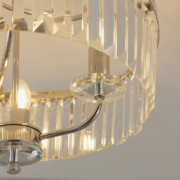 Sufitowa lampa glamour L&-190264 Light& z kryształkami nikiel