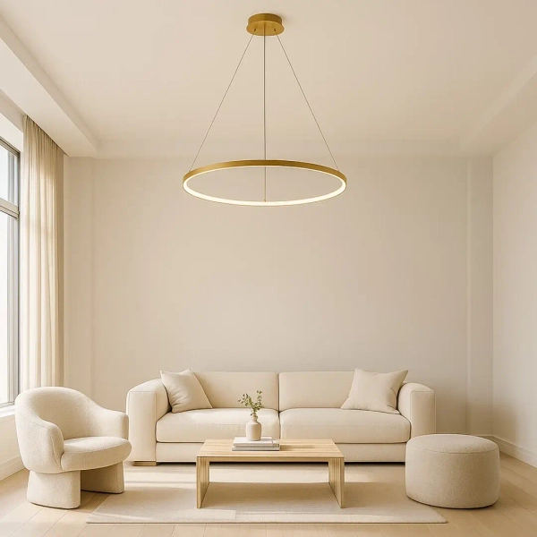 Wiszący żyrandol ledowy Beliza 72347 LED 55W 3000K pierścień złoty