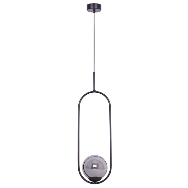 Wisząca lampa elipsa Davos K-5110 Kaja ball kula grafitowa czarna