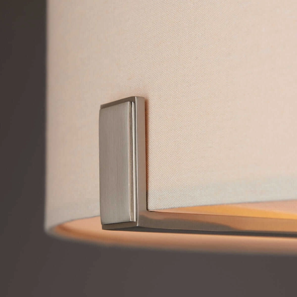 Lampa wisząca z abażurem Hayfield 95834 Endon satyna nikiel szara