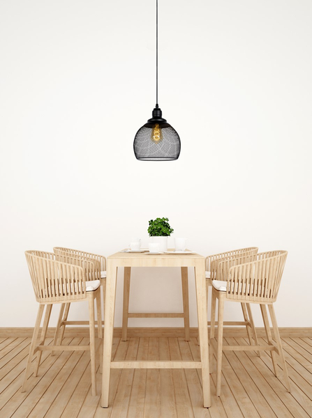 Industrialna lampa wisząca MESH 43404/22/30 zwis siatka kopuła loft czarna