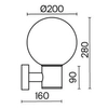 Zewnętrzna lampa ścienna Bold O598WL-01B Maytoni kula IP54 czarny