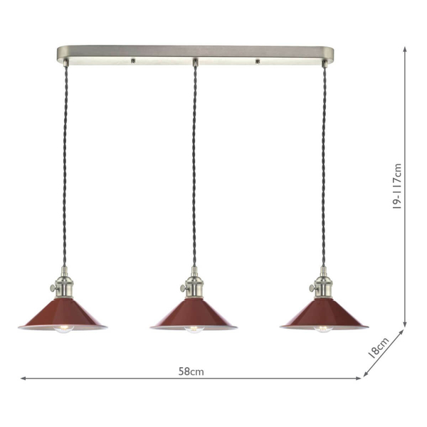 Lampa wisząca nad stół Hadano HAD3661-08 Dar Lighting brązowa chrom