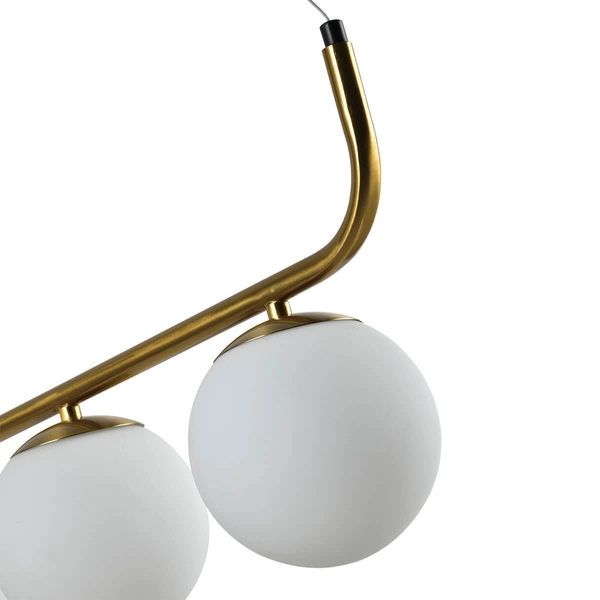 Wisząca lampa Alisa LP-005/3L GD Light Prestige kule szkło metal biały złoty