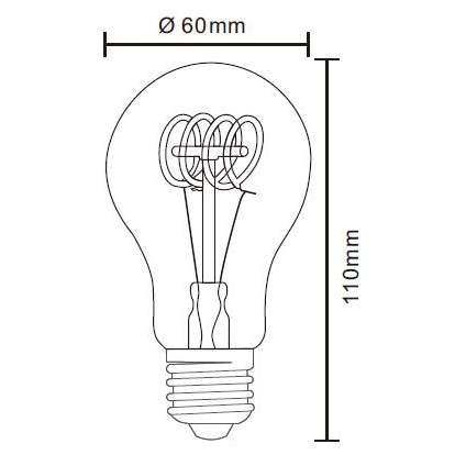 Dekoracyjna ŻARÓWKA industrialna 11403F  Globo LED A60 E27 klasyczna 4W 200lm 230V 2000K biała ciepła