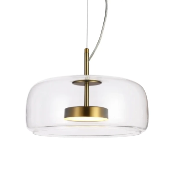 Owalna lampa wisząca Caste PND-17760B-BRSS-CL LED 10W 3000K szklana złota