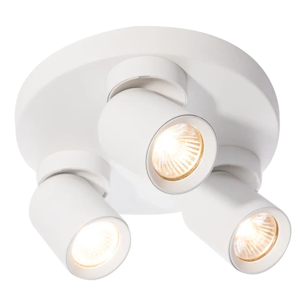 Potrójny plafon do salonu Pointa LP-6398/3C Round WH tubki białe