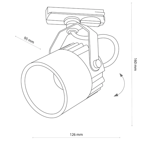 Okrągły reflektor do szyn 1-fazowych Tracer 4144 TK Lighting LED 10W 4500K biała