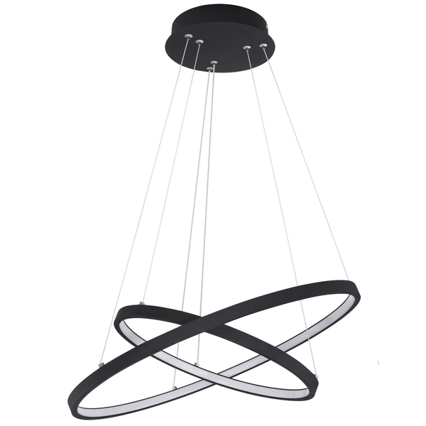 Lampa wisząca RALPH 67192-42B okrągła metalowa LED 42W 3000K zwis czarny