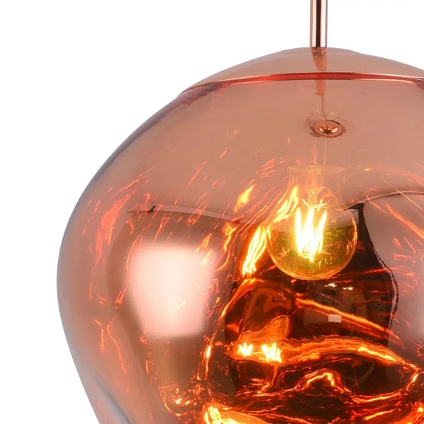 Wisząca lampa nad stół Glam MP-1239-380 Step do jadalni kula miedziana