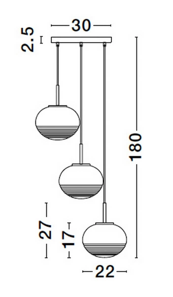 Salonowa lampa wisząca Haina kaskada złota przezroczysta