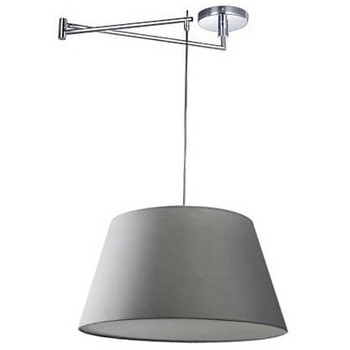 Kuchenna lampa wisząca Natalia nad wyspę chrom szara