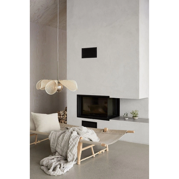 Ekologiczna lampa zwisająca STYRKA 108659 Markslojd z włókna beżowa bursztynowa