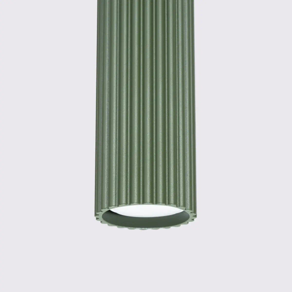 Wisząca lampa podłużna KARBON SL.1611 tubka ryflowana oliwkowa