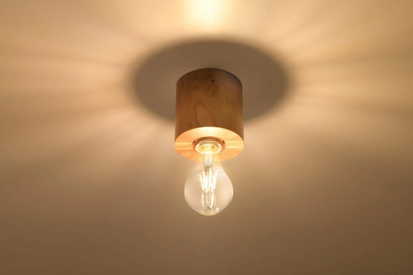 Drewniana LAMPA sufitowa SL.0672 okrągła OPRAWA spot natynkowy ekologiczny downlight