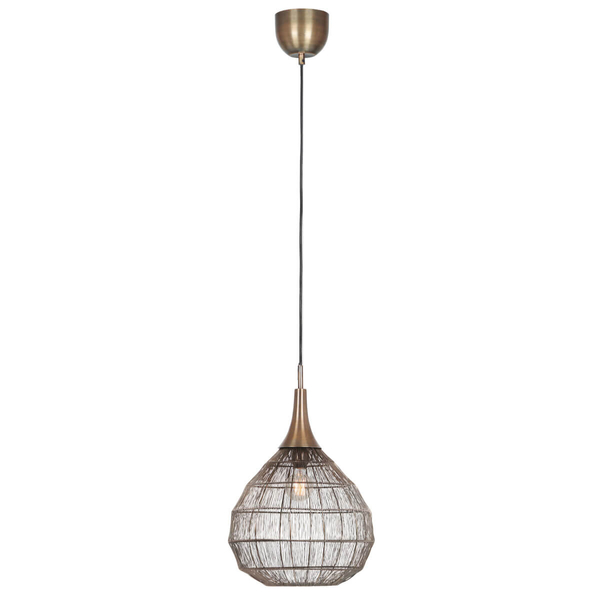 Pojedyncza lampa wisząca SORAYA 365440104 Trio łezka druciak czarny złoty