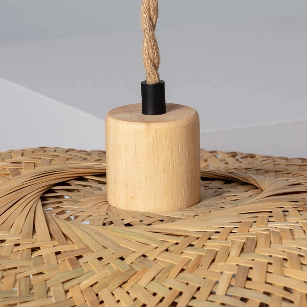 Wisząca lampa japandi Ponti ABR-LWPP1-E27 Abruzzo nad stół bambus brązowy