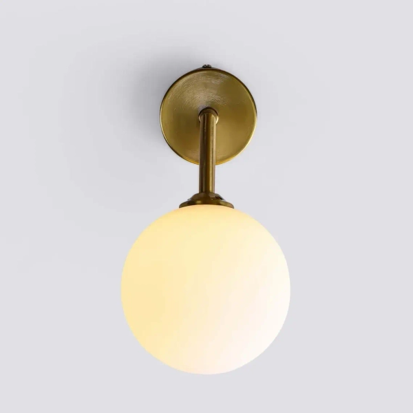 Kinkiet LAMPA ścienna DORADO LP-002/1W Light prestige loftowa OPRAWA szklana kula miedziana biała