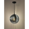 Kulista wisząca lampa Evander EVA0122 kula czarna przydymiona