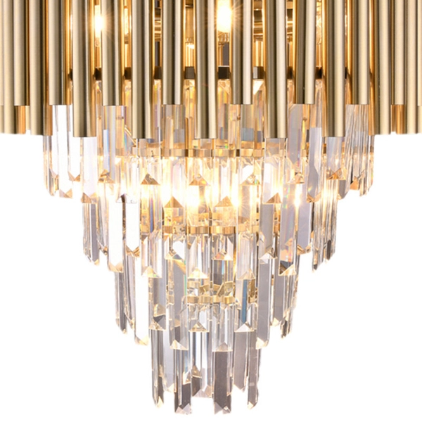 Dekoracyjna LAMPA wisząca MADISON ML5992 Milagro kryształowa OPRAWA glamour crystal ZWIS na łańcuchu złoty przezroczysty