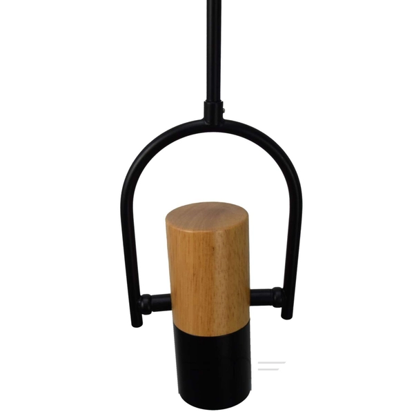 LAMPA wisząca BOVINO LP-1111/1P Light Prestige metalowa OPRAWA tuba ZWIS drewno czarna