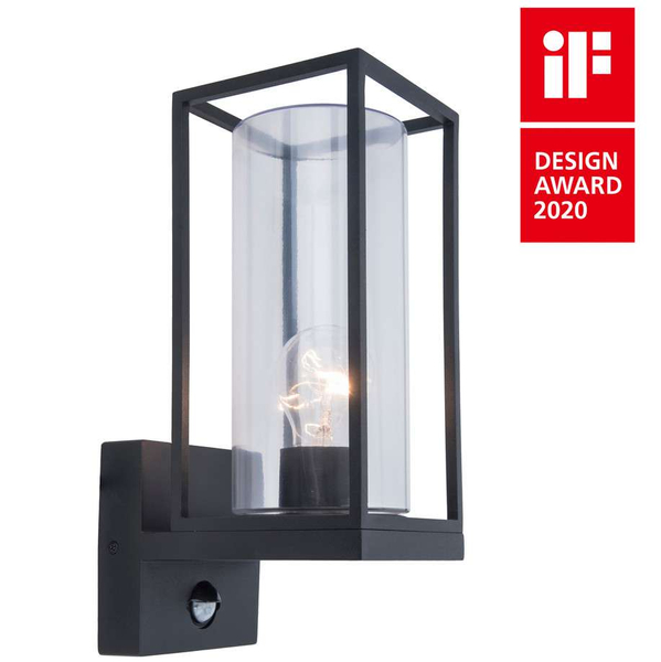 Elewacyjna LAMPA zewnętrzna FLAIR 5288802012 Lutec ścienna OPRAWA ogrodowa outdoor IP44 czarna przezroczysta