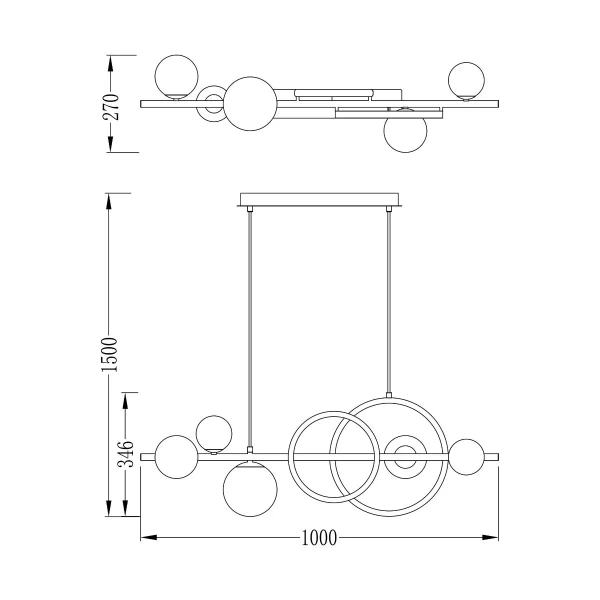 Designerska lampa wisząca TAREMI 003064-031208 LED 20W CCT czarny