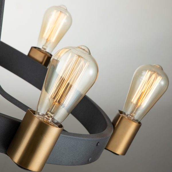 Wisząca lampa półplafon QN-SILAS-6P-DZ czarny złoty